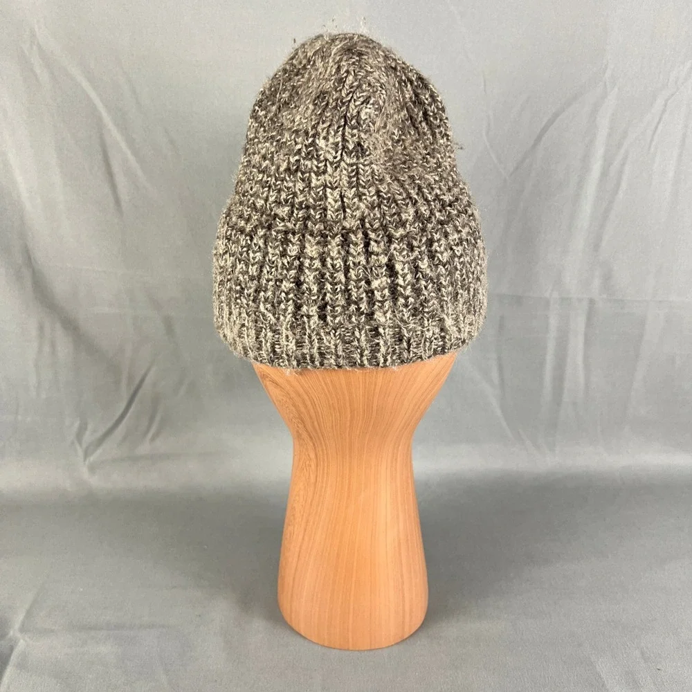 Mens Beanie Hat One Size Brown Chunky Cable Knitted Warm Cuffed Skull Cap
